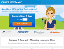Tablet Screenshot of easierautoinsurance.com